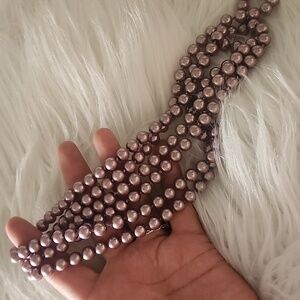 Pearls long strand light purple